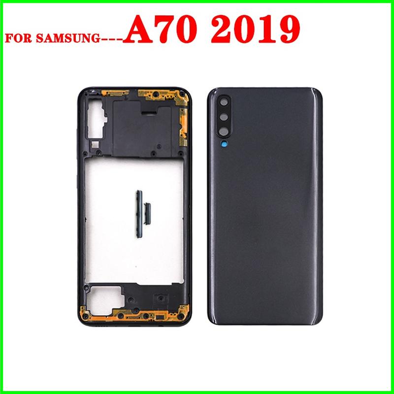 Rear Full Housing Frame For SAMSUNG Galaxy A70 2019 A705 Back Battery Cover Case Housing +Middle Frame Button Camera Lens