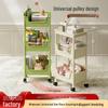 Portable Storage Rack On Wheels: Multi-layer Shelf for Kitchen, Bathroom, or Living Room Corners