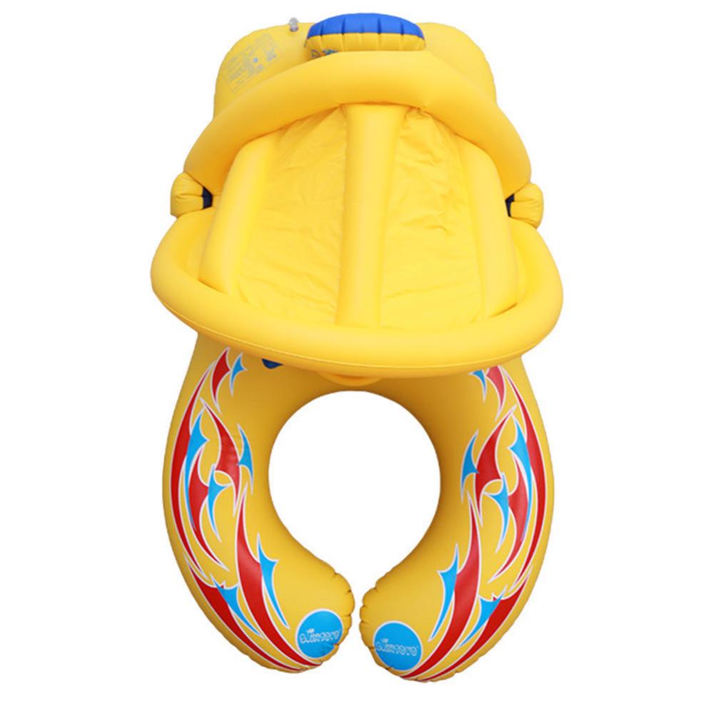 

Детская надувная лодка для плавания, плавательное кольцо, солнцезащитные козырьки жёлтый