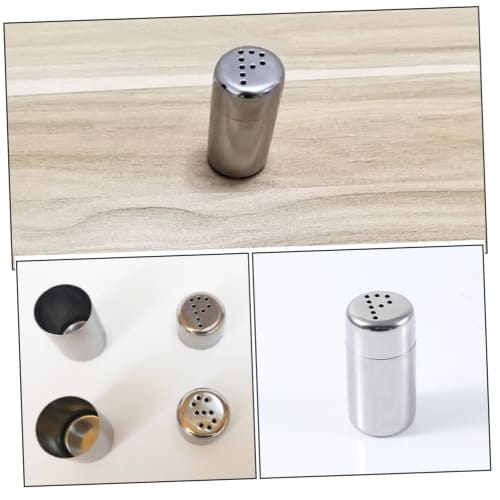 Alipis Stainless Steel Condiment Containers, Compact Salt and Pepper Shakers with Wear-Resistant Airtight Lids for Home and Outdoor Use, Set of 2