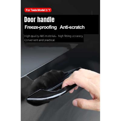 Maçanetas para Tesla Model 3 Y Adesivos Anticongelantes para Maçanetas Cobertura Patch Modificação de Carro Maçaneta à Prova de Geada ABS 4PCS