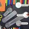 1/2 Pezzi Modello Multifunzione per Disegno Mandala Righello Acrilico per Disegno Strumento Trasparente per Disegno di Archi Circolari e Linee Retta