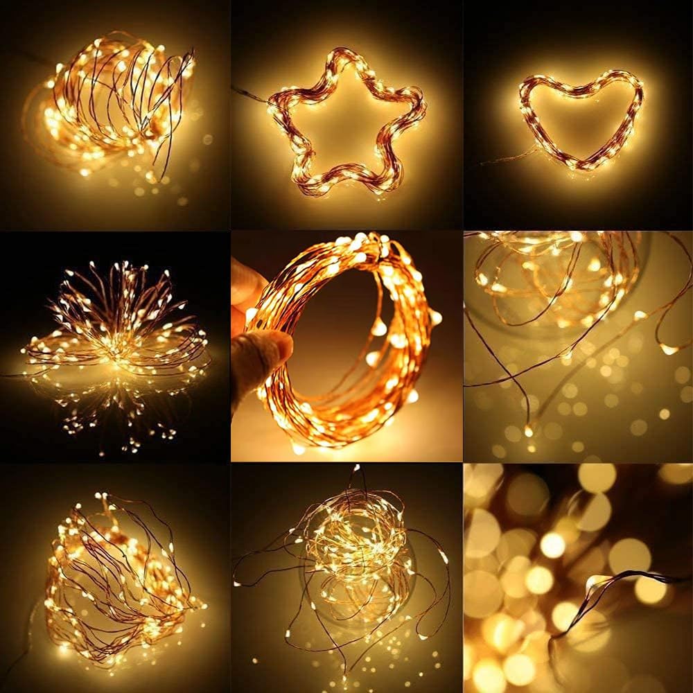 Set of 10 LED String Lights, 2m, 20 Bulbs, Fairy Lights, IndoorOutdoor Use, Christmas Decorations, Illumination Lights, Garland, Bedroom, Party,