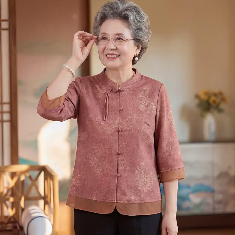 Women s Chinese Style Loose Plus Size Shirt 2XL
