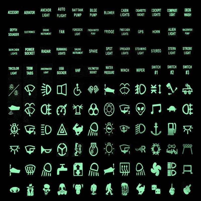 1pcs Luminous Car Stickers trument Panel Button Sticker PVC Truck Decoration Rocker Switch Label Circuit Decal For Boat Truck