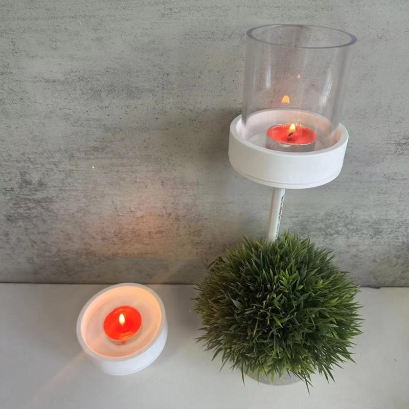 Outdoor Garden Candle Holder Silicone Molds Handmade Candlestick Molds Concrete Plaster Moulds for Candle Holder Making