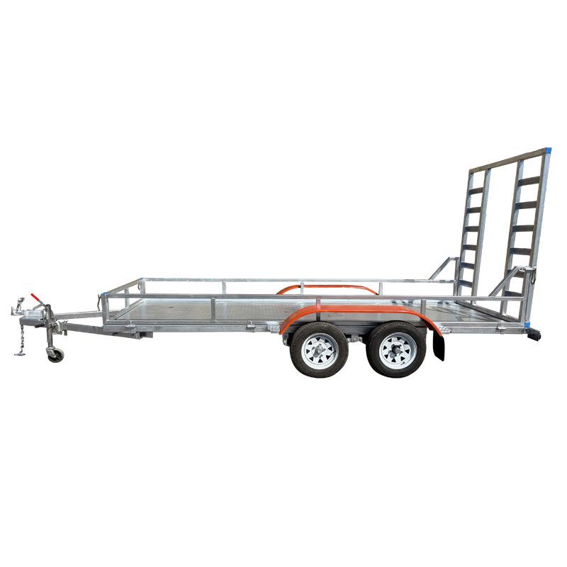 Galvanized Golf Trailer Flatbed for Transporting and Exporting Excavators