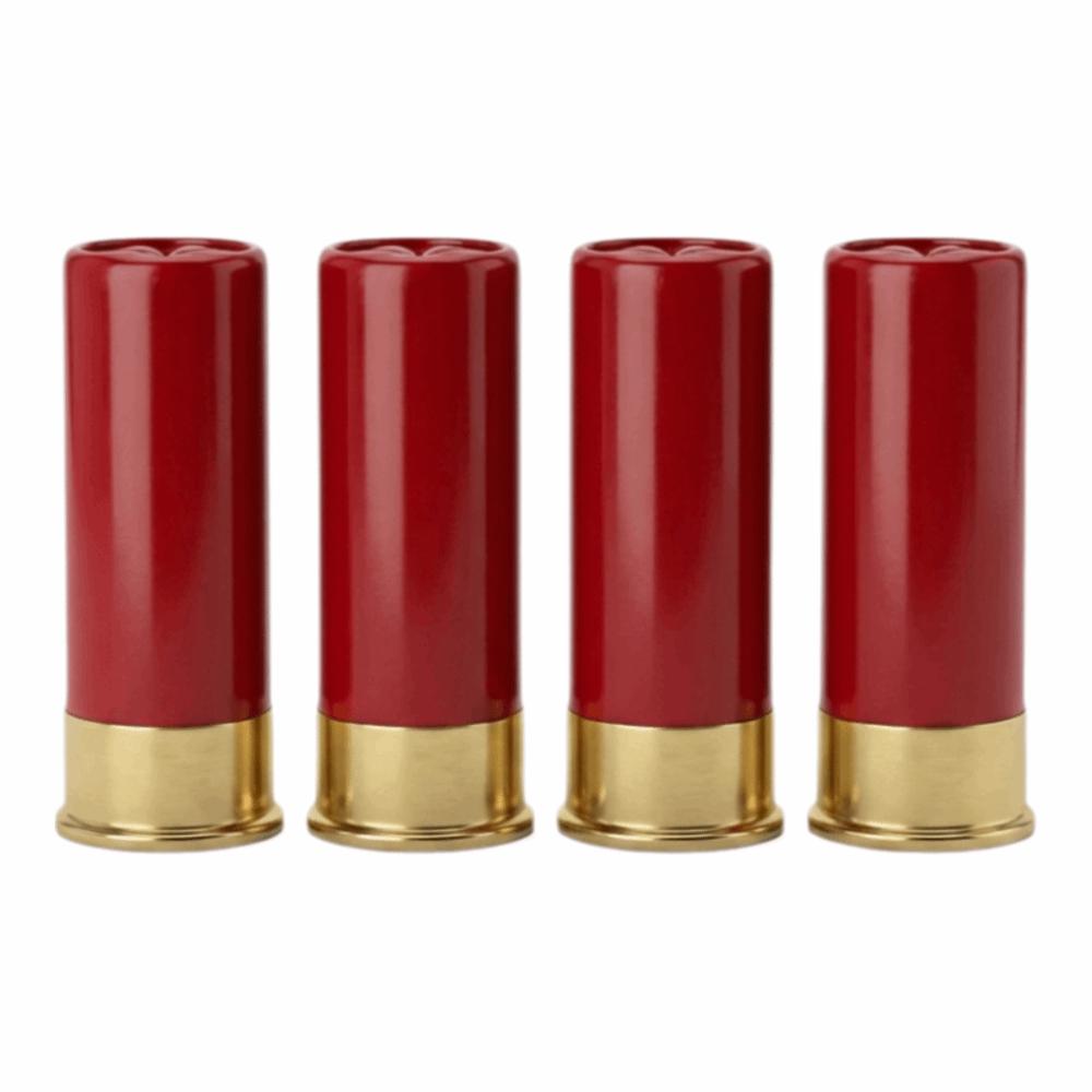 4PCS/Set Food Grade Shot Glass Drinking Cup 12 Gauge Flat Cup Tequila Glasses  Soldier’s Lipstick Red
