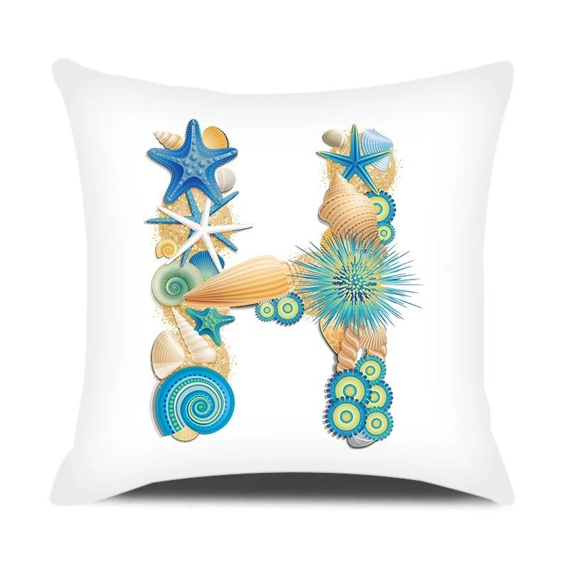 Față de pernă cu scrisori în stil oceanic, birou, sufragerie, ornamente pentru mașini, față de pernă