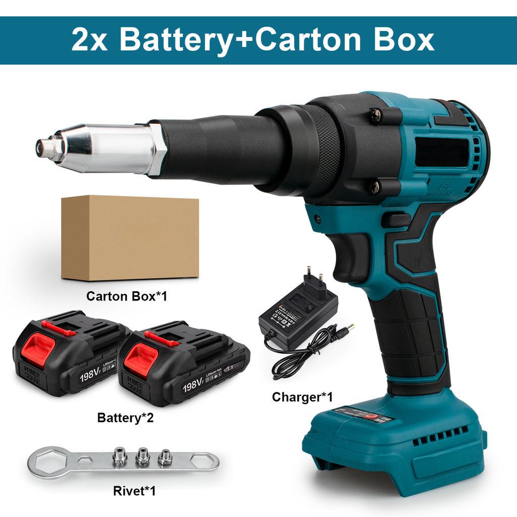 Portable Brushless Electric Rivet Gun 20000N Cordless Rivet Nut Gun Drill Insert Automatic Riveting Tool