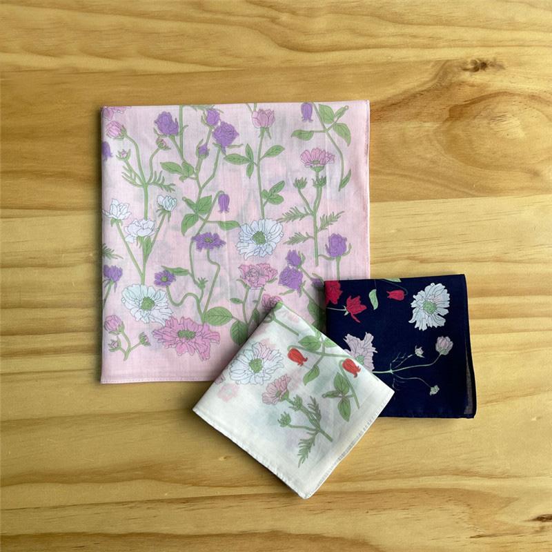 45cm Cotton Women s Printed Square Scarf High-end Japanese Style Customizable Sold in Packs of 12