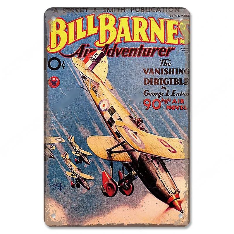 Vintage Airplane Posters Metal Tin Signs Decor Model Plane Meeting Aerien Metal Plate Wall Decor Bar Club