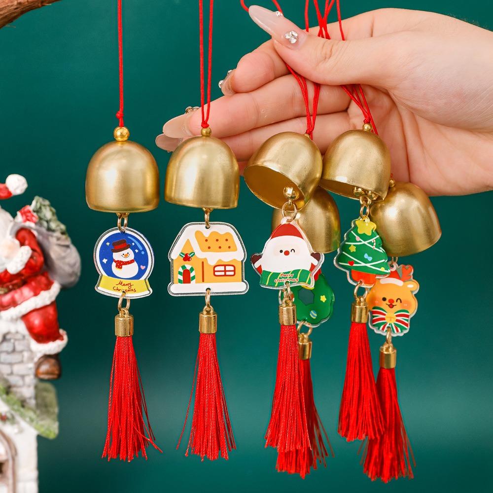 New Acrylic Christmas Bell Iron Portable Tassel Pendant Wind Chime