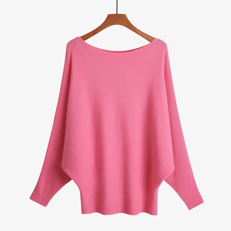 Loose Long Sleeve One-Line Collar Top Loose Long Sleeves off-Shoulder Top Female