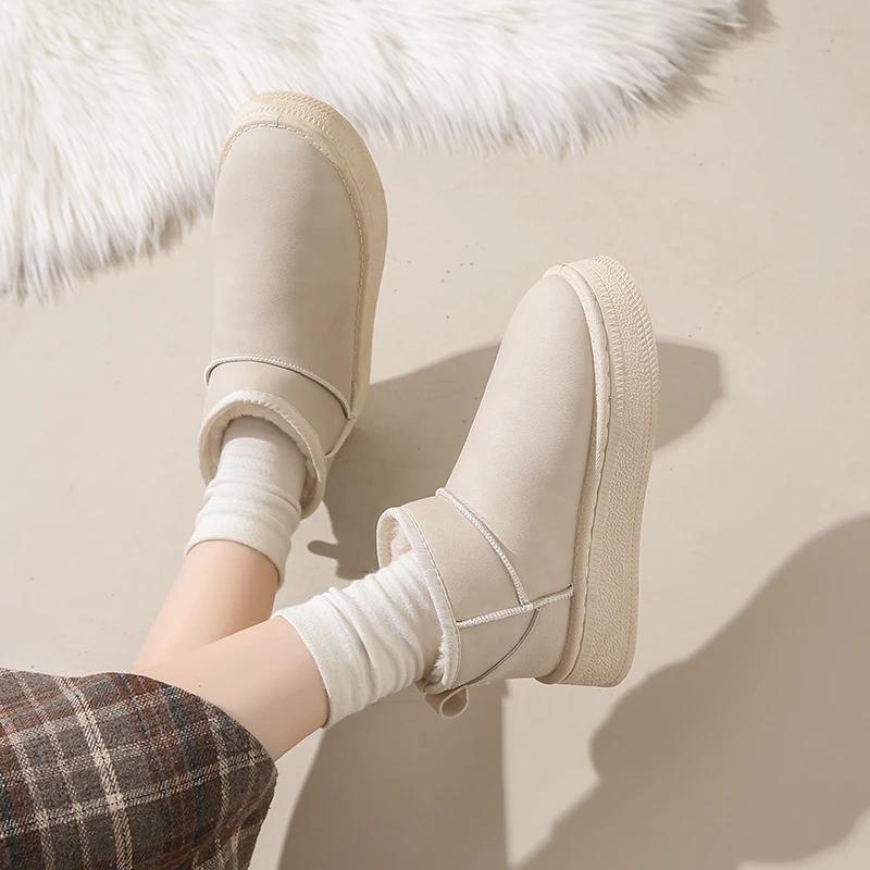 Fashion Fluff Round Toe Platform Heels Shoes Women Luxury Brand Sneakers Woman White Shoes With Heels Sport Real Gym Hypebeast