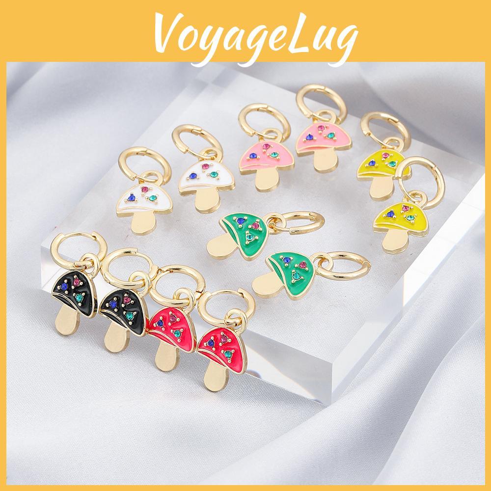 Elegant Geometric Alloy Asymmetrical Mushroom Earrings For Women In Colors Fashionable