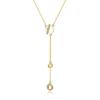 Round Zircon Tassel Necklace with Youthful Luxury, Y-shaped Necklace for Women, Shining Brightly