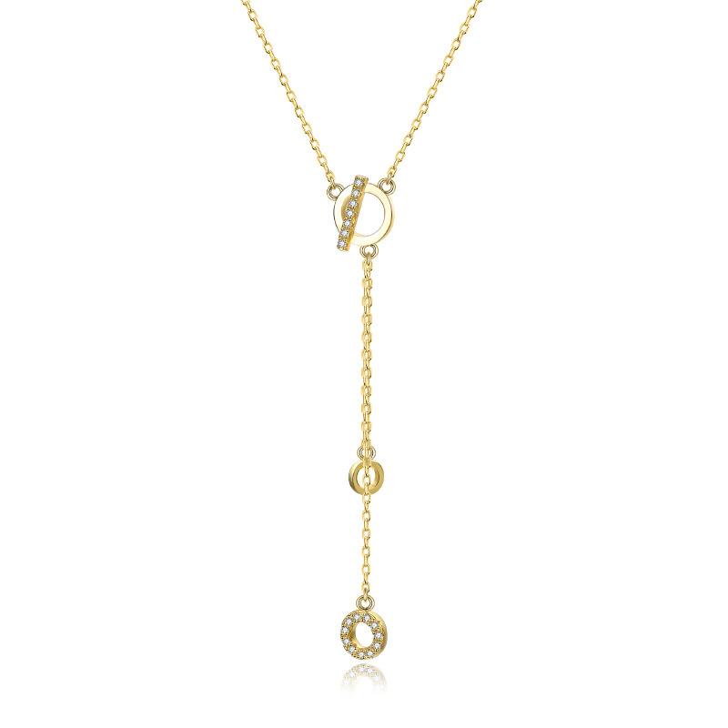 Colier rotund cu ciucuri din zirconiu, lux tineresc, în formă de Y pentru femei, strălucitor