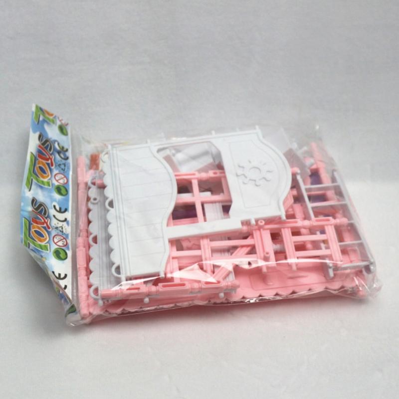 Doll House Miniature Furniture Bunk Bed Pretend for Play Detachable Toy Role for Play for W/ Ladder DIY Accessories