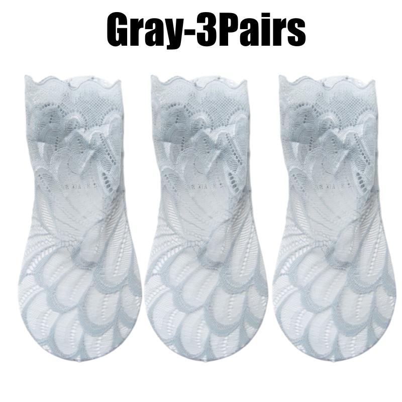 Fashion Women Lace Flower Mesh Socks Non-slip Invisible Liner Sock Female Elastic Comfy Thin Breathable Ankle Socks