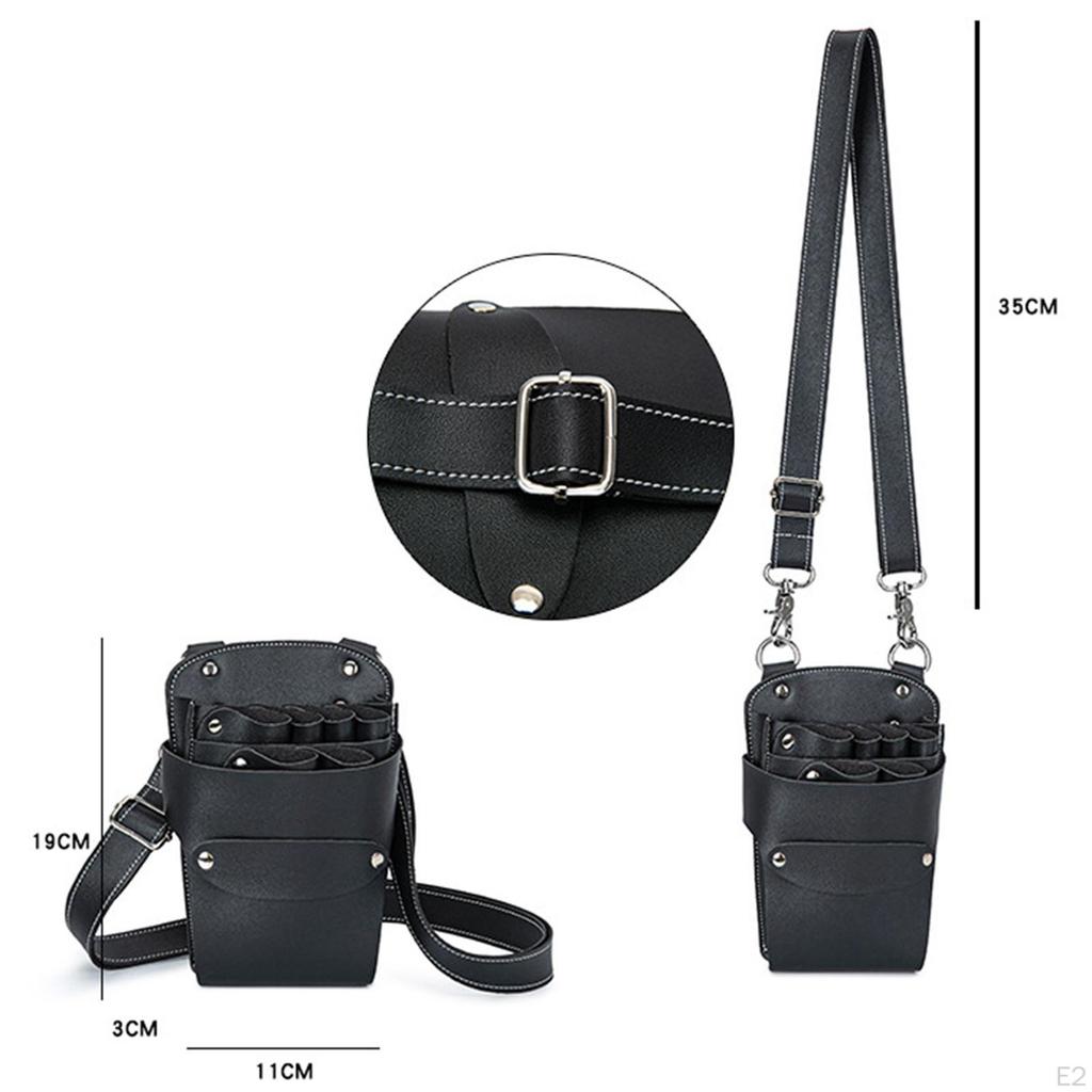 Hairdresser Scissors Bag Pouch with Strap Multiple Compartments Versatile Waist Hair