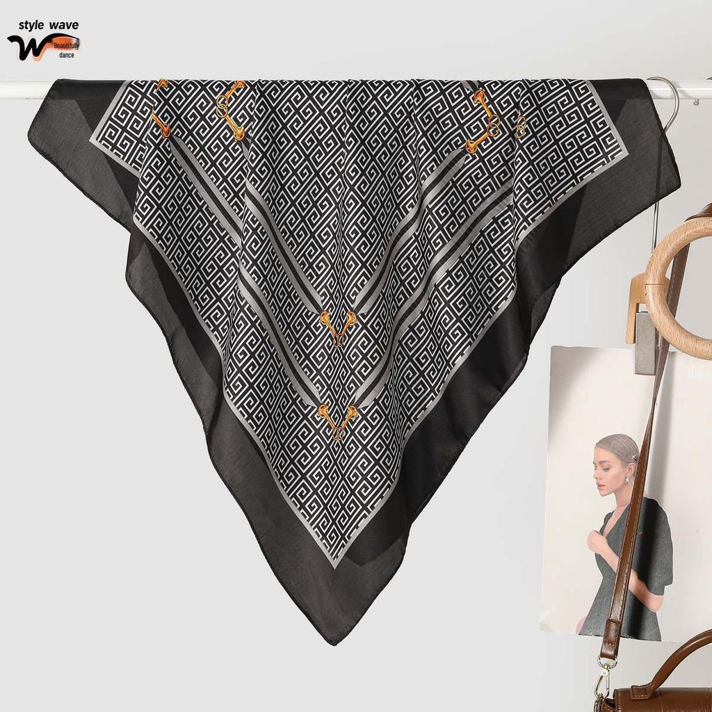 Spring & Summer Korean Style Fashion Silk-Blend Printed Women's Scarf - Versatile Decorative Accessory