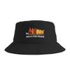 Couple Peace Minimalist Zen Art Walk For Peace Monks With Aloka Dog Bucket Hat  Foldable Fisherman Hats Summer Classic Caps
