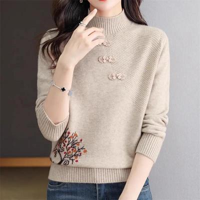 Maglione da donna autunno inverno moda coreana caldo fondo camicie collo alto mezza maglia di base solido manica lunga pullover