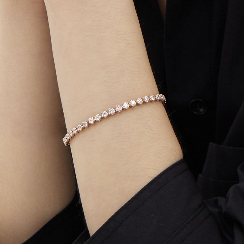 Essence Silver (P) Crown Tennis Bracelet 3mm Hl4B5B401P9