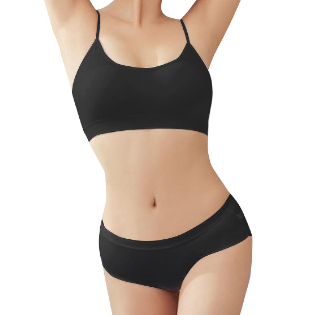 RONGUI Disposable Underwear for Set of Disposable Bra and Perfect for Travel and Disaster Preparedness Women, Black, 3, Panties, (L)