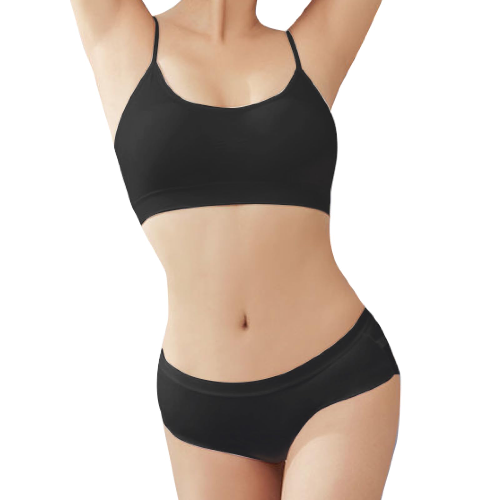 

RONGUI Одноразовое нижнее белье для набора одноразового бюстгальтера и идеально подходит для путешествий и подготовки к стихийным бедствиям Женщины, Черный, 3, Трусики, (L) чёрный