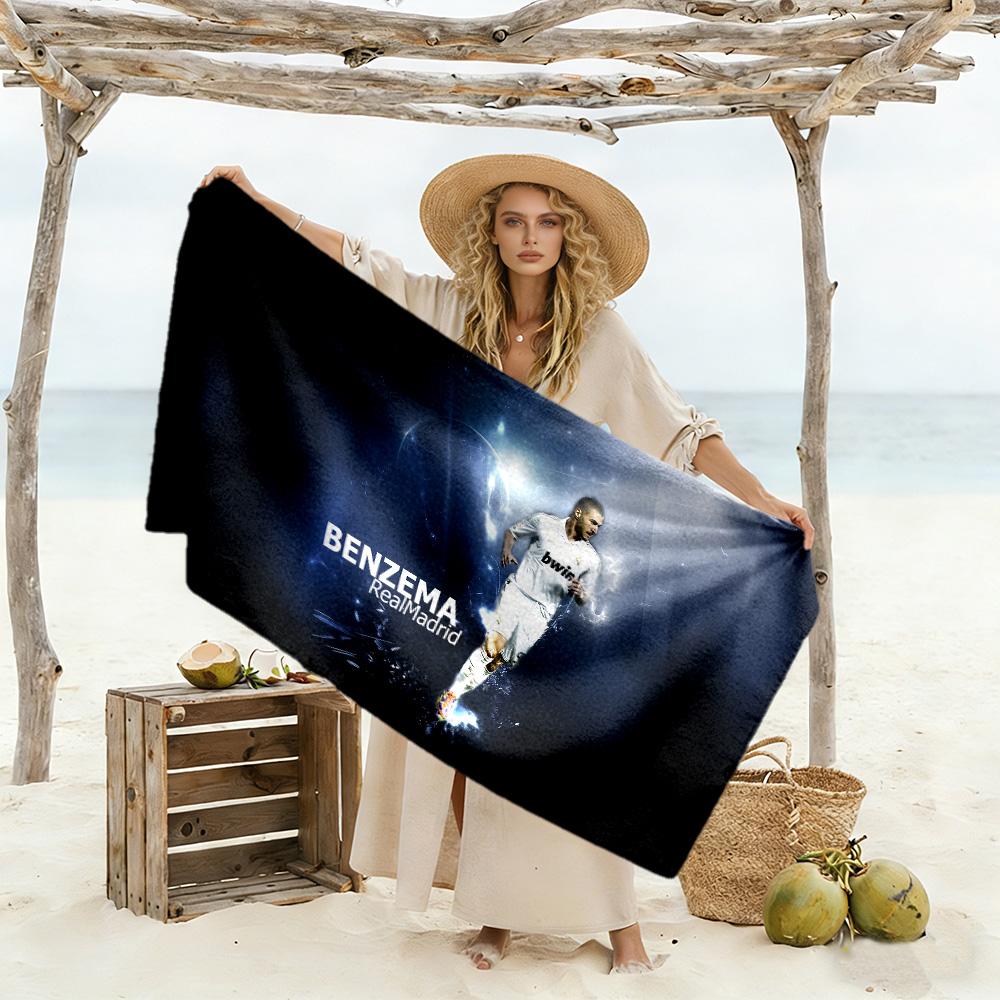 Football Player Action Beach Towel High Absorbency & Quick-Dry Comfortable Lightweight