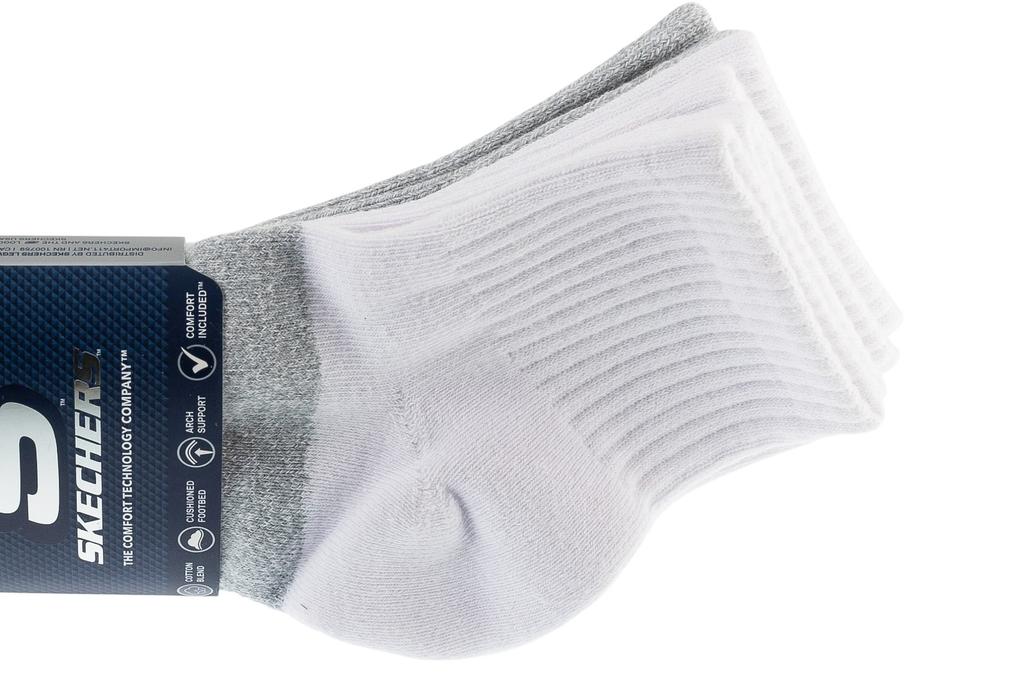 Skechers 3pk Mens Qtr Colorbloc Socks, Mens grey Socks