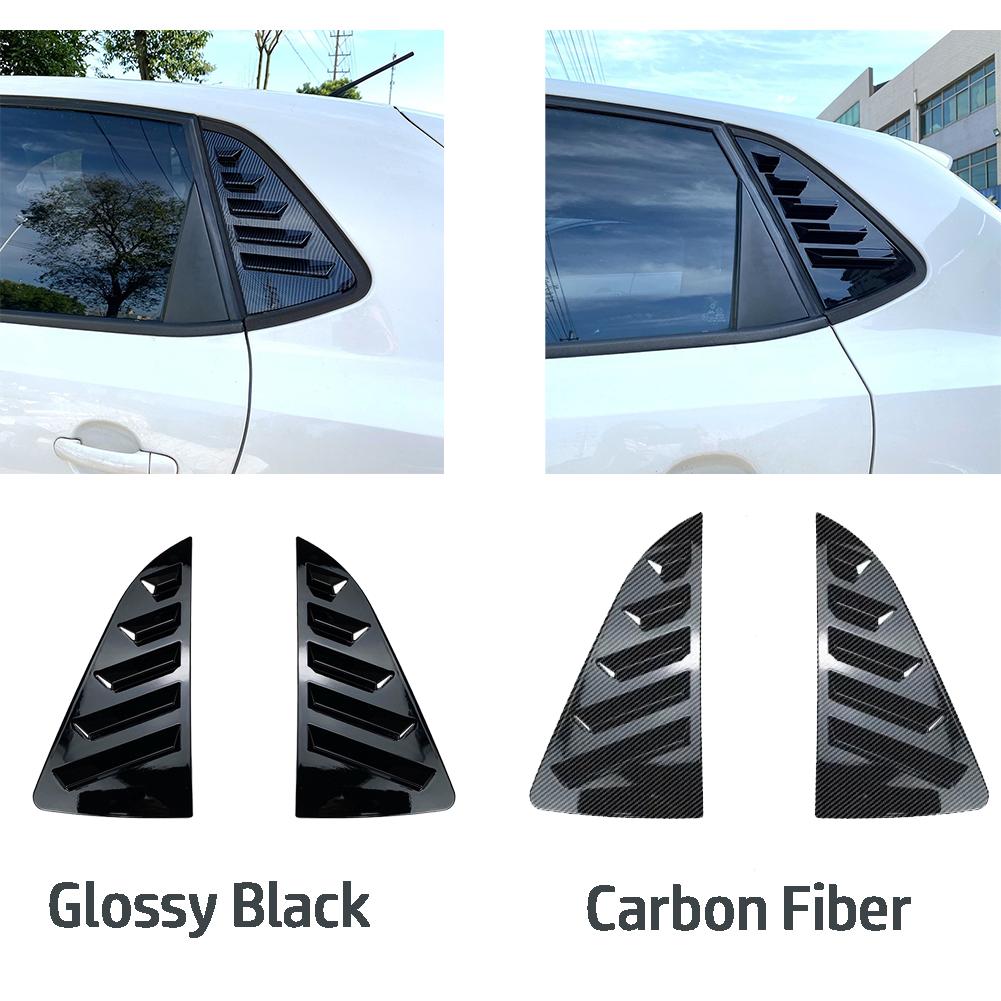 For Polo MK5 6R 6C 2011-2017 Rear Window Shutter Cover Louver Side Trim ABS Black Carbon Fiber Exterior Car Accessories