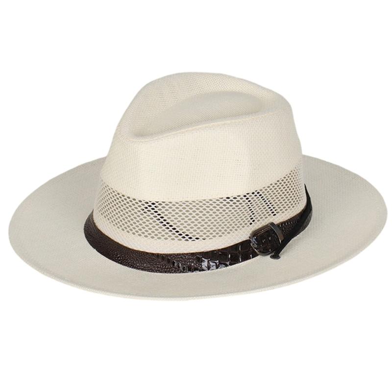 Elegant Wide Brimmed Straw Hat Blue Belt Adjustable Fit Summer Outdoor Fashion Essential