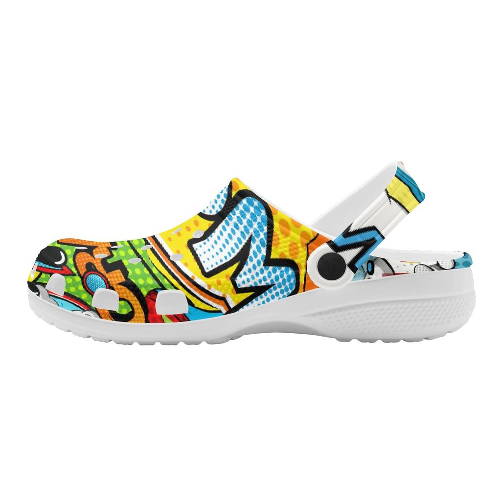 Printed EVA Clogs for Beach Pool Garden Lightweight Breathable Slip On Shoes Women Men Home Bathroom Sandals Home Outdoor Use