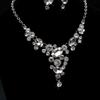 3pcs Luxurious Sparkling Round Rhinestone Splicing Alloy Necklace Earrings  Wedding Ball Dress Temperament Crystal Jewelry Set