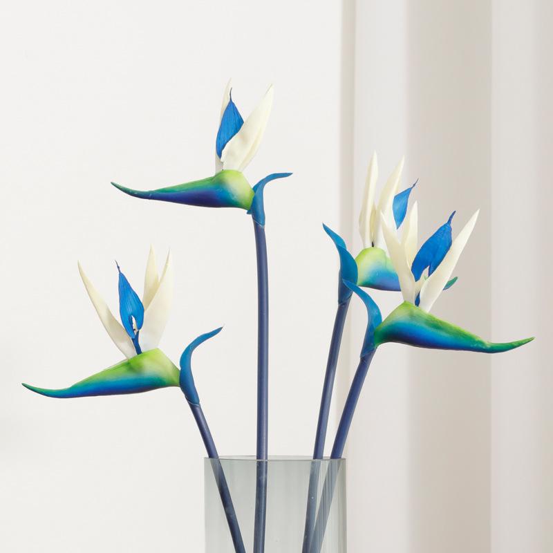 Soft Rubber Bird of Paradise Artificial Flower Single Stem for Home Decoration and Green Plant Arrangements