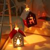 Boże Narodzenie Drewniany Dom LED String Light Xmas Tree Wisząca ozdoba 2024 Dekoracja świąteczna dla domu Dzieci Nowy Rok Prezent Navidad