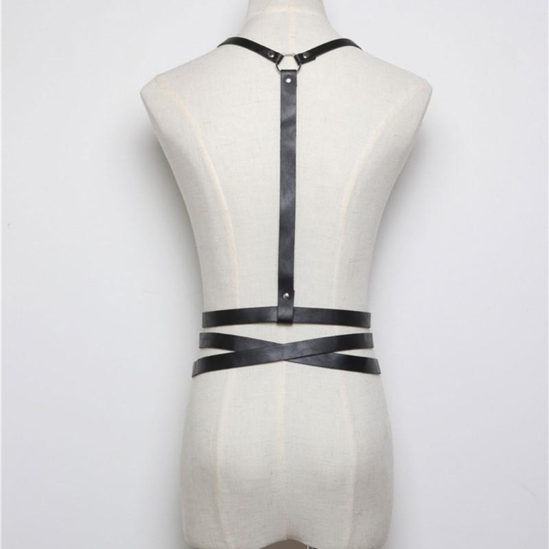 Adjustable Punk Style Synthetic Leather Waist Cincher Women's Harness Belt For Body Shaping And Fashionable Outfits