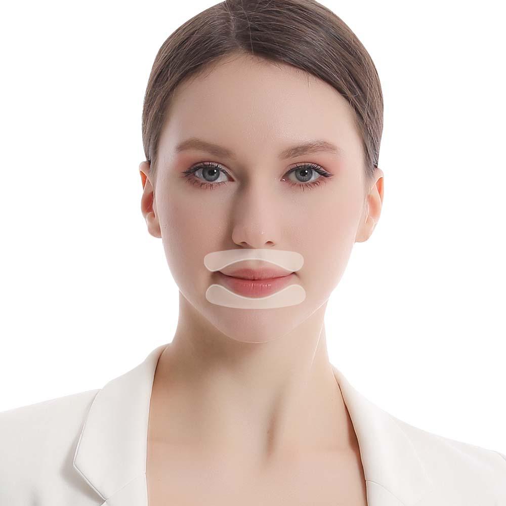 Hydrogel-Gesichtspatches gegen Falten: Zielt auf Stirn-, Glabella- und Nasolabialfalten ab.