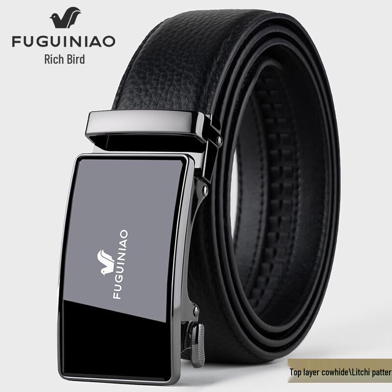 

Fuguiniao Men s Genuine Leather Automatic Buckle Belt 120cm (Adjustable)