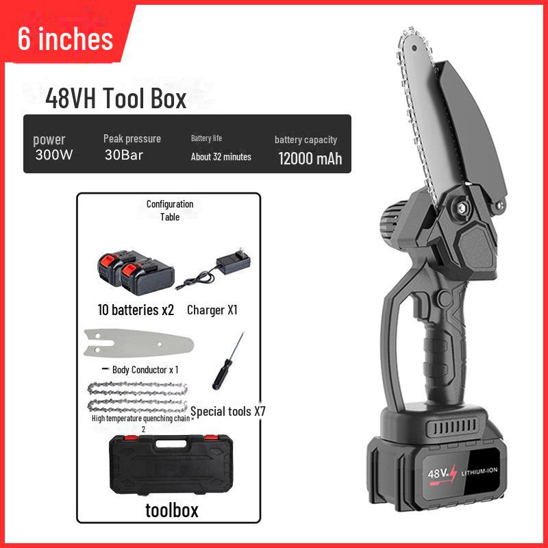 High-Power Rechargeable Handheld Electric Chainsaw for Tree Pruning and Logging
