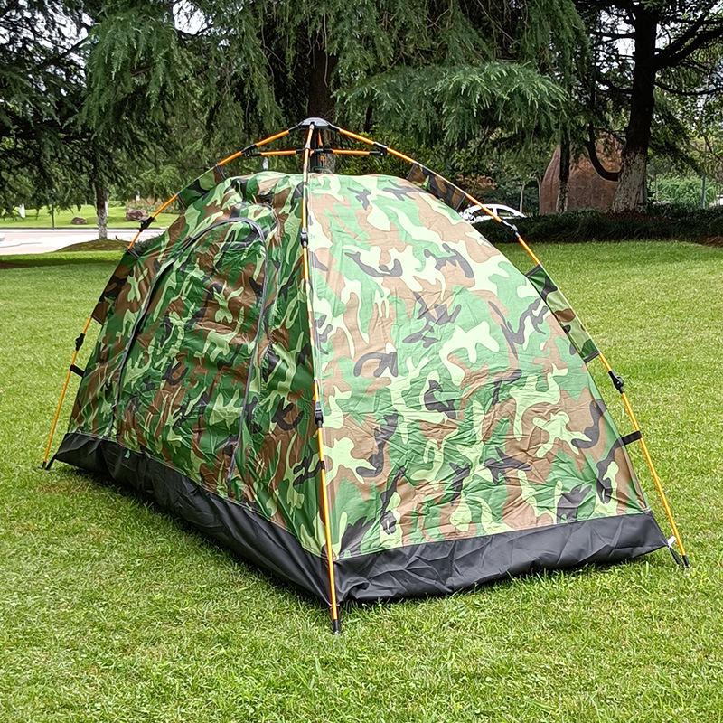 Compact Waterproof 1-Person Camouflage Tent - Automatic, Foldable, Thickened, Single-Layer for Outdoor Camping.
