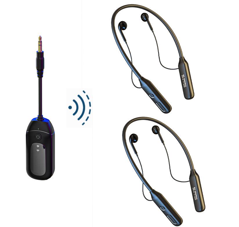 Wireless Monitoring Headphones: 2.4G, Pro-Grade Sound Card, Noise Reduction, Stereo Ear-Hook, 3.5mm Jack