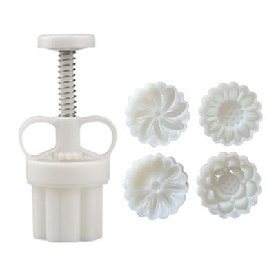 20g Cute Flower Shape Pastry Moulds Mooncake Molds Mooncake Mould Hand Pressure Plastic Material Baking Accessories Tool