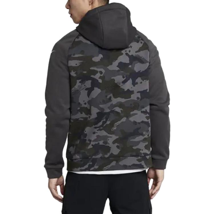 Nike Ανδρικό Μπουφάν με Κουκούλα Therma Camo Μπουφάν Μαύρο AR3112-060