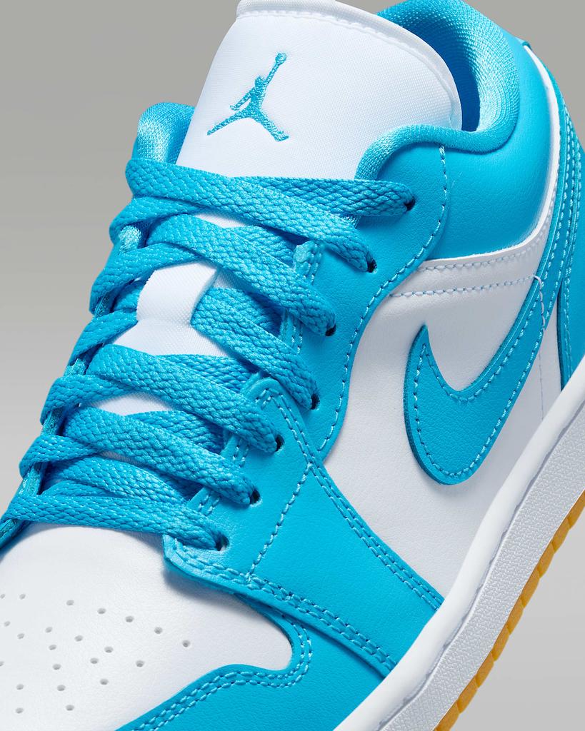 DC0774-104 Nike Air Jordan 1 Low White Gum Light Brown Dark Powder Blue (Women's