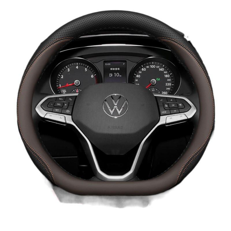 Universal Leather Steering Wheel Cover VW Golf Jetta Passat Tiguan Lavida Tharu All-Season Sport Style