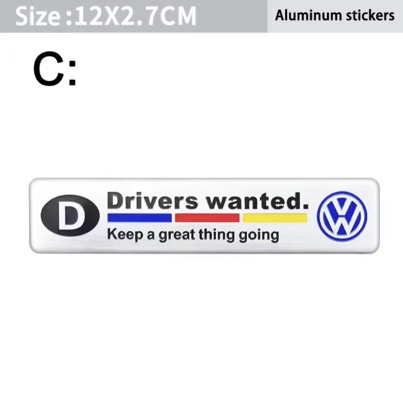 Volkswagen Series Aluminum Badge Car Body Stickers Decals For VW GTI Polo Golf Passat Tiguan Arteon Taigo Caddy Jetta CC Hub Cap